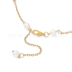 2Pcs 2 Colors Glass Rhombus & Round Glass Pearl Beads 304 Stainless Steel Link Chain Anklets for Women&nbsp;AJEW-AN00724
