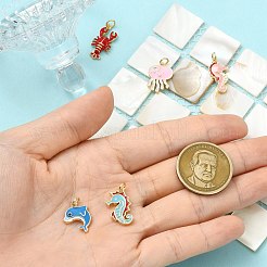 5Pcs 5 Styles Brass Enamel Pendants&nbsp;KK-CJ0004-27