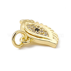 Brass Micro Pave Cubic Zirconia Charms&nbsp;ZIRC-F132-26G