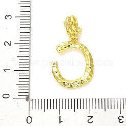 Rack Plating Brass Micro Pave Cubic Zirconia European Dangle Charms&nbsp;KK-L210-015G-C