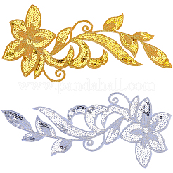 2 Pairs 2 Colors Polyester Embroidery Ornament Accessories&nbsp;PATC-CY0001-32