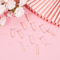 12Pcs Brass Hollow Oval Stud Earring Findings&nbsp;KK-GO0001-71