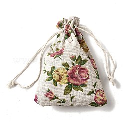 12Pcs 12 Styles Valentine's Day Printed Rectangle Burlap Cloth Packing Pouches&nbsp;X1-ABAG-U006-02B