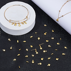 60Pcs 6 Styles Brass Pave Cubic Zirconia Charms&nbsp;KK-HS0015-88