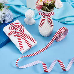 Polyester Stripe Pattern Ribbon&nbsp;OCOR-WH0078-526B-01