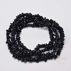 Natural Black Tourmaline Chip Bead Strands&nbsp;G-L444-08