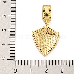 Rack Plating Brass Micro Pave Clear Cubic Zirconia North Star European Dangle Charms&nbsp;KK-U035-17G-01
