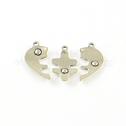 Heart Tibetan Style Alloy Split Pendant Rhinestone Settings&nbsp;TIBEP-S293-059AS-LF