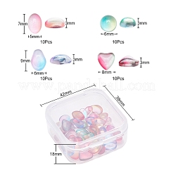 40Pcs 4 Style Transparent Glass Cabochons&nbsp;GGLA-YW0001-09