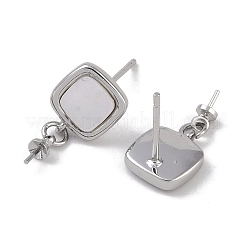 Brass with Shell Stud Earring Findings&nbsp;KK-G497-33P