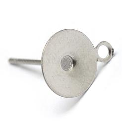 Non-Tarnish 304 Stainless Steel Stud Earring Settings&nbsp;STAS-T003-6mm