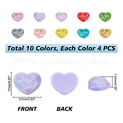 40Pcs 10 Colors Transparent Resin Cabochons&nbsp;CRES-PH0003-42
