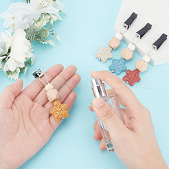 6Pcs 6 Colors Star Wood & Lava Rock Felt Car Air Vent Clips&nbsp;HJEW-DR00042
