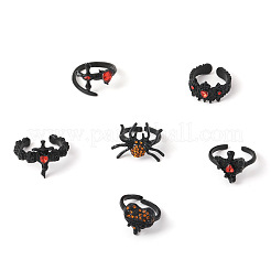 6Pcs 6 Styles Alloy Rhinestone Cuff Rings Sets&nbsp;WG9487C-01