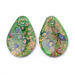Handmade Gold Sand Lampwork Big Pendants&nbsp;LAMP-R138-07-B