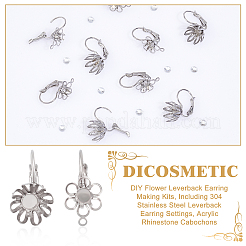 DIY Flower Leverback Earring Making Kits&nbsp;DIY-DC0001-48
