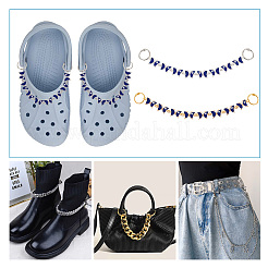 1 Set Alloy Enamel Butterfly with Evil Eye Link Shoe Decoration Chain&nbsp;FIND-NB0004-12