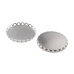 Non-Tarnish 316 Surgical Stainless Steel Cabochon Tray Settings&nbsp;X-STAS-I187-01D-P