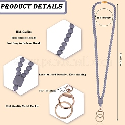 Silicone Beaded ID Card Neck Straps&nbsp;NJEW-SW00025-08