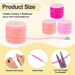 30M 3 Colors Hollow Pipe PVC Tubular Synthetic Rubber Cord&nbsp;RCOR-TA0001-16