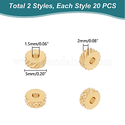 40Pcs 2 Style 304 Stainless Steel Beads&nbsp;STAS-UN0056-05