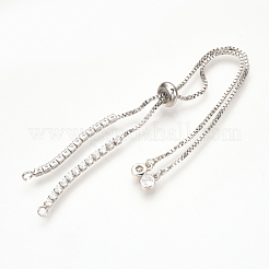 Adjustable Brass Micro Pave Cubic Zirconia Chain Bracelet Making&nbsp;ZIRC-T004-39P