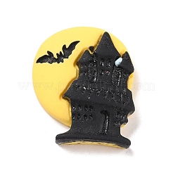 Moon with Castle Opaque Resin Cabochons&nbsp;RESI-F031-06