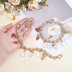 2Pcs Alloy Enamel Carrot Rabbit Tassel Iron Chain Bag Decorative Chains&nbsp;AJEW-BBC0001-07