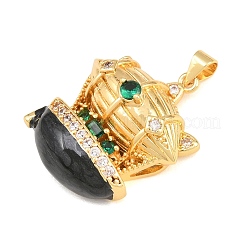 Brass Micro Pave Cubic Zirconia Pendants&nbsp;CU-CBAB3AD-05G-02