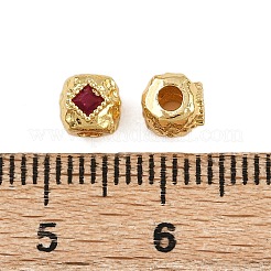Brass Micro Pave Cubic Zirconial Beads&nbsp;KK-D424-06G