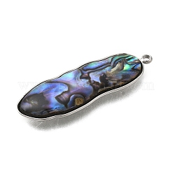 304 Stainless Steel Pave Natural Paua Shell Pendants&nbsp;STAS-Z125-01C-P