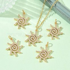 SHEGRACE Brass Micro Pave Clear Cubic Zirconia Pendants&nbsp;XGRQ3P135-635G