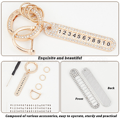 4 Sets 2 Colors DIY Numeral Charm Keychain Making Kit&nbsp;DIY-CA0004-48