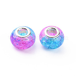 Crackle Two Tone Resin European Beads&nbsp;RPDL-T003-06G