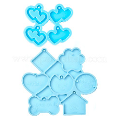 2Pcs 2 Styles Heart Pendant DIY Silicone Molds&nbsp;DIY-TA0009-27