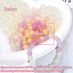 280Pcs Transparent Glass UV Reactive Beads&nbsp;DGLA-PA0001-10B