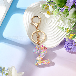 Number 2 Transparent Resin Keychains&nbsp;KEYC-TADJ0001-10B