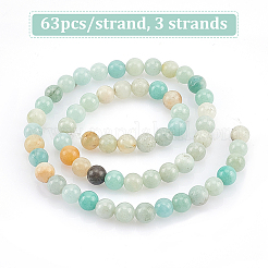 3 Strands Natural Flower Amazonite Beads Strands&nbsp;G-GO0001-13
