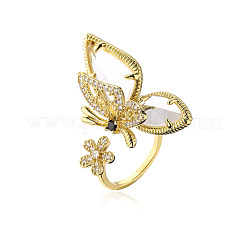 Alloy Rhinestone and Glass Cuff Rings&nbsp;FS-WGA8111-01