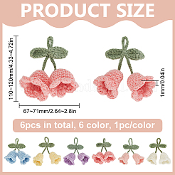 6Pcs 6 Colors Handmade Cotton Yarn Crochet Lily of the Valley Pendant Decorations&nbsp;DIY-FG0006-90