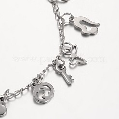 Tarnish Resistant 304 Stainless Steel Charms Anklets&nbsp;AJEW-AN00106
