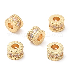 Rack Plating Brass Micro Pave Cubic Zirconia Beads&nbsp;KK-A186-03A-LG