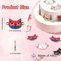 30Pcs 6 Styles Alloy Enamel Connector Charms&nbsp;ENAM-CJ0004-55