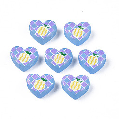 Autumn Theme Transparent Printed Acrylic European Beads&nbsp;MACR-XCP0001-26A