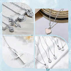 10Pcs 1.4MM Brass Cross/Rolo Chain Necklaces&nbsp;MAK-BBC0001-31P