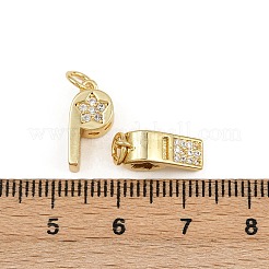 Brass Micro Pave Cubic Zirconia Pendants&nbsp;KK-A269-45G