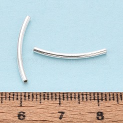 925 Sterling Silver Curved Tube Beads&nbsp;STER-N016-124S