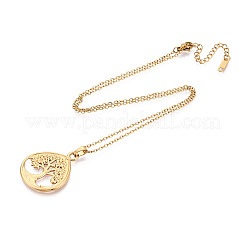 304 Stainless Steel Pendant Necklaces&nbsp;NJEW-T018-14G