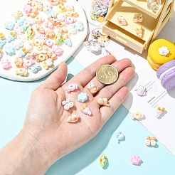 70Pcs 7 Styles Opaque Resin Cabochons&nbsp;RESI-YW0006-13