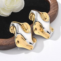 304 Stainless Steel Folds Stud Earrings&nbsp;EJEW-Z084-03GP-03